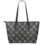 Ninja Weapon Pattern Print Leather Tote Bag