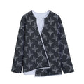 Ninja Weapon Pattern Print Long Sleeve Short Coat