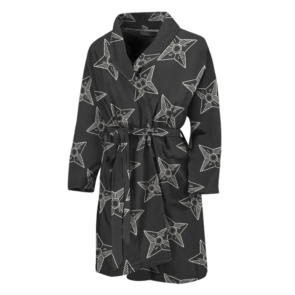 Ninja Weapon Pattern Print Men's Bathrobe