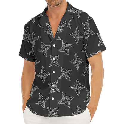 Ninja Weapon Pattern Print Men's Deep V-Neck Shirt