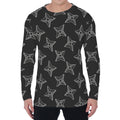 Ninja Weapon Pattern Print Men's Long Sleeve T-Shirt