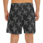 Ninja Weapon Pattern Print Men's Split Running Shorts