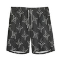 Ninja Weapon Pattern Print Men's Athletic Shorts