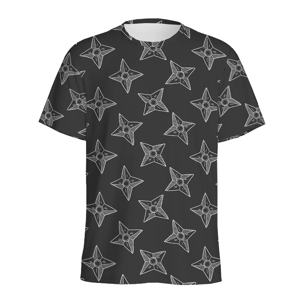 Ninja Weapon Pattern Print Men's Sports T-Shirt