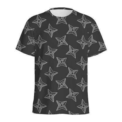 Ninja Weapon Pattern Print Men's Sports T-Shirt
