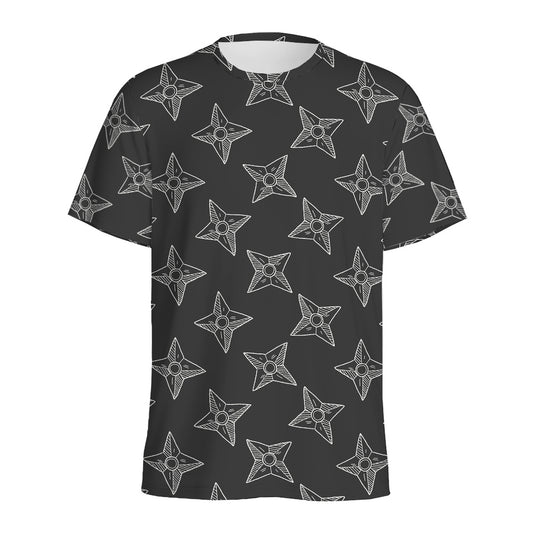 Ninja Weapon Pattern Print Men's Sports T-Shirt