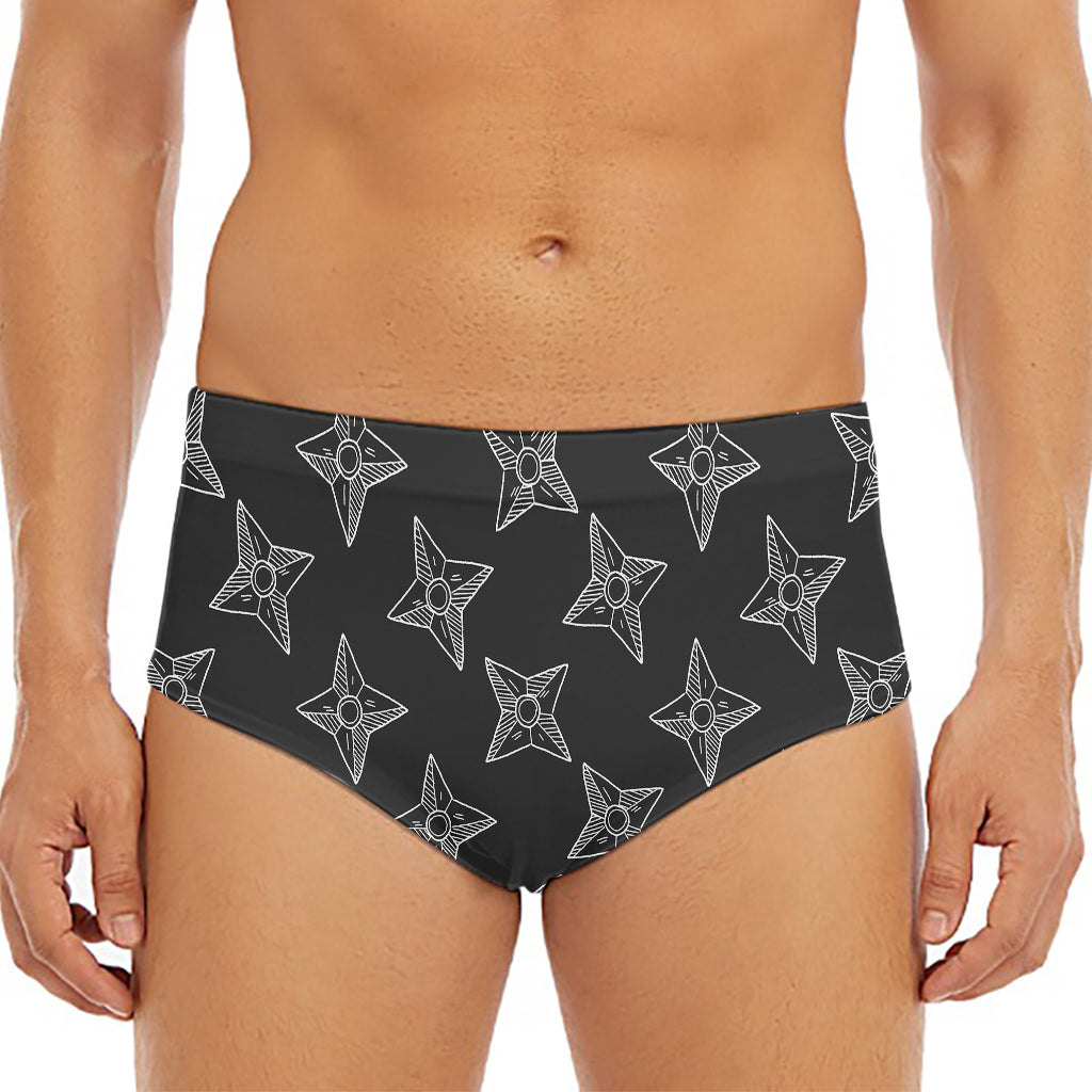Ninja Weapon Pattern Print Men's Triangle Swim Briefs
