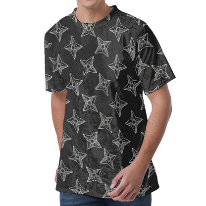 Ninja Weapon Pattern Print Men's Velvet T-Shirt