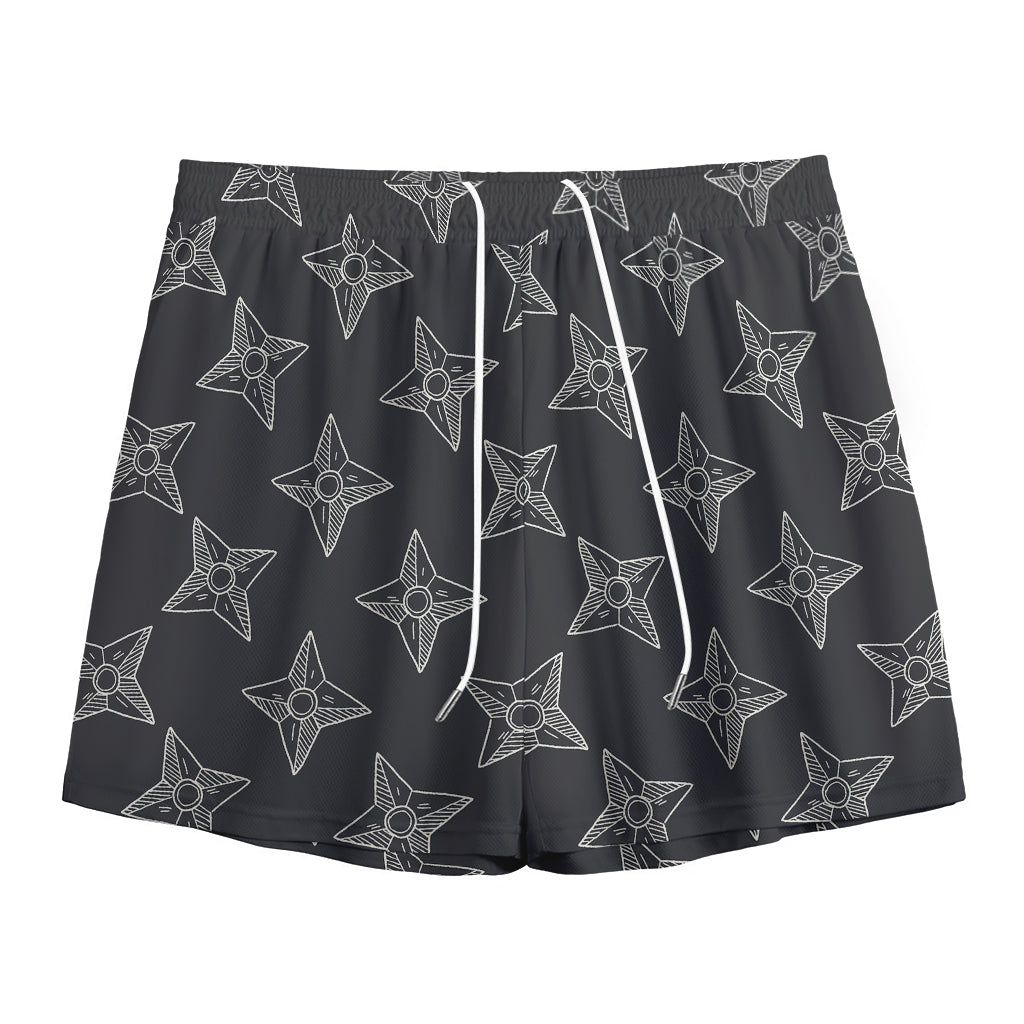 Ninja Weapon Pattern Print Mesh Shorts
