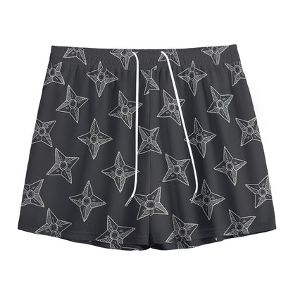 Ninja Weapon Pattern Print Mesh Shorts