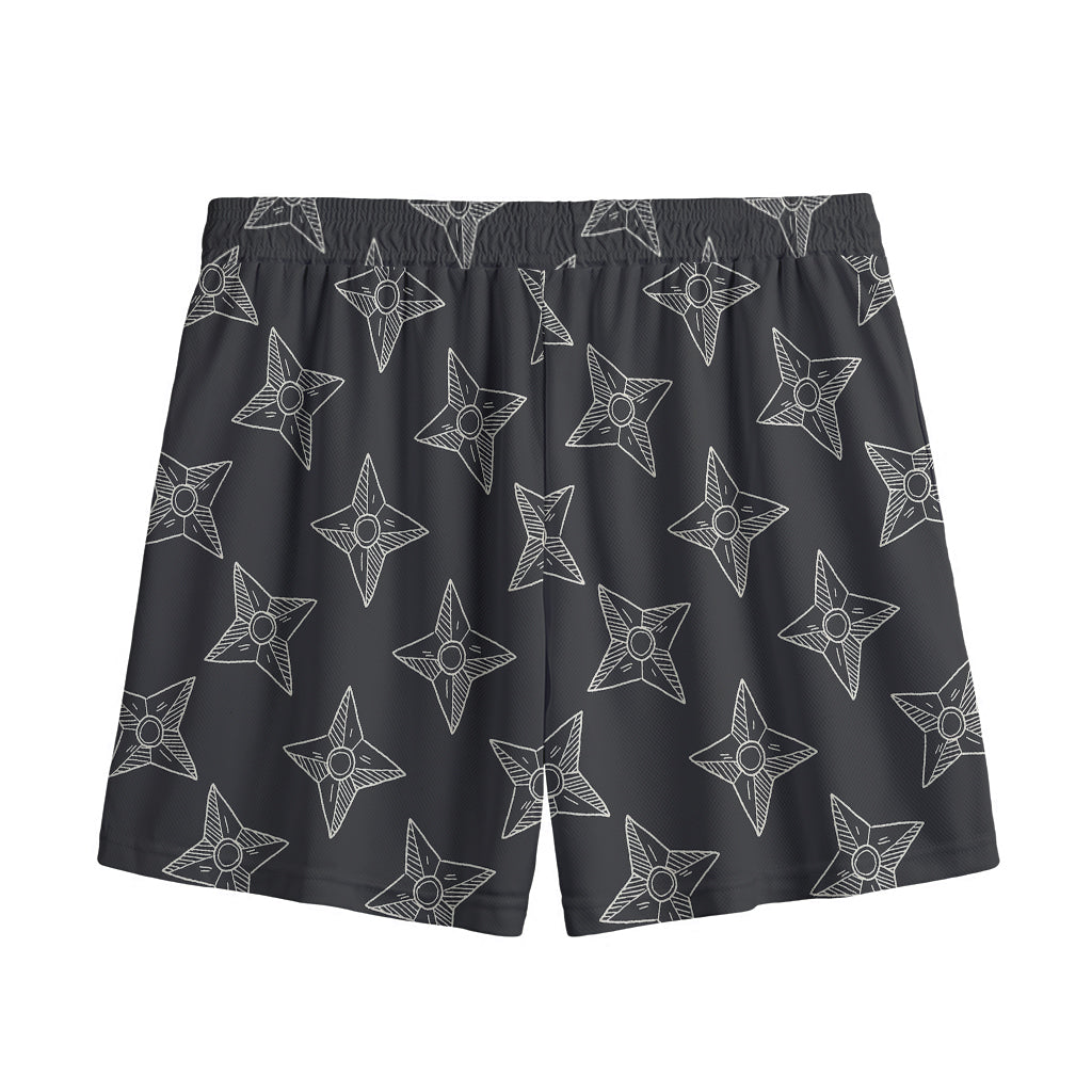 Ninja Weapon Pattern Print Mesh Shorts