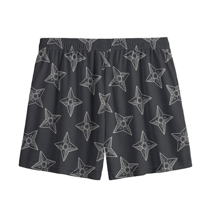 Ninja Weapon Pattern Print Mesh Shorts