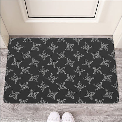 Ninja Weapon Pattern Print Rubber Doormat