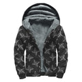 Ninja Weapon Pattern Print Sherpa Lined Zip Up Hoodie