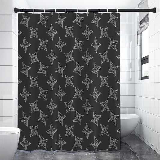 Ninja Weapon Pattern Print Shower Curtain