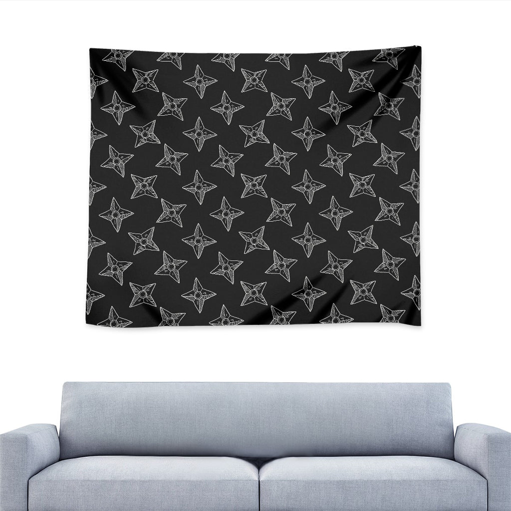 Ninja Weapon Pattern Print Tapestry