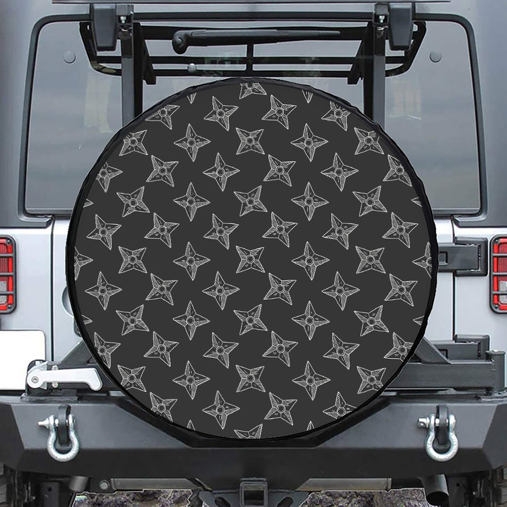 Ninja Weapon Pattern Print Tire Cover