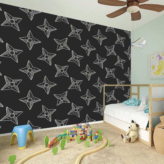 Ninja Weapon Pattern Print Wall Sticker