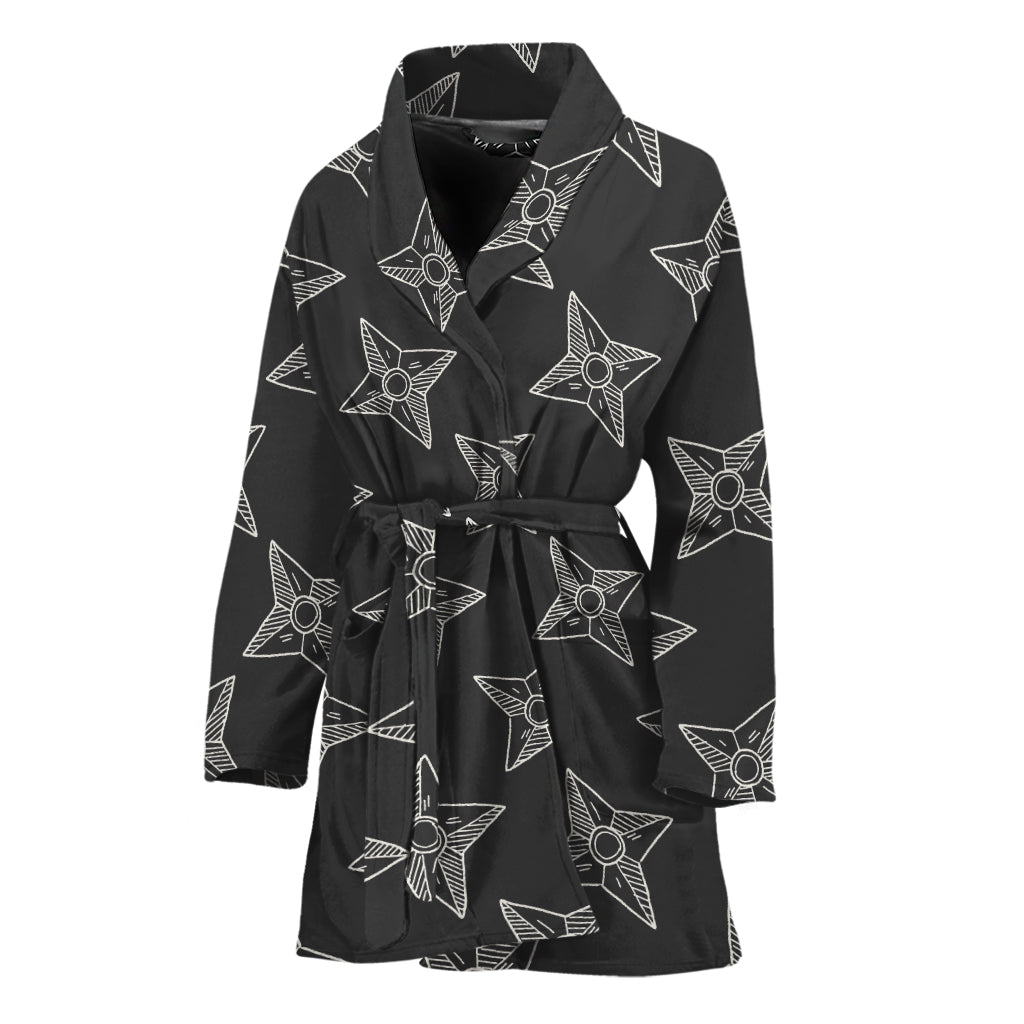 Ninja Weapon Pattern Print Women's Bathrobe