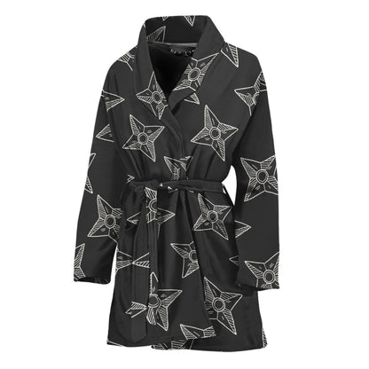Ninja Weapon Pattern Print Women's Bathrobe