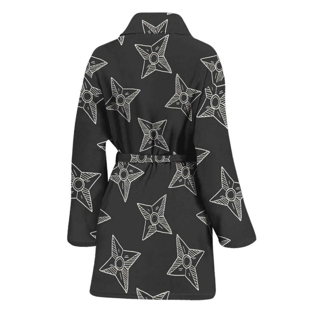 Ninja Weapon Pattern Print Women's Bathrobe