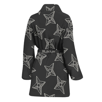 Ninja Weapon Pattern Print Women's Bathrobe