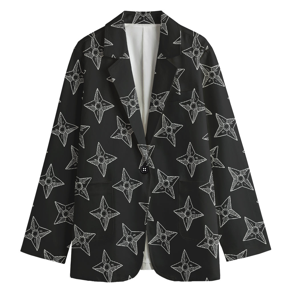 Ninja Weapon Pattern Print Women's Blazer