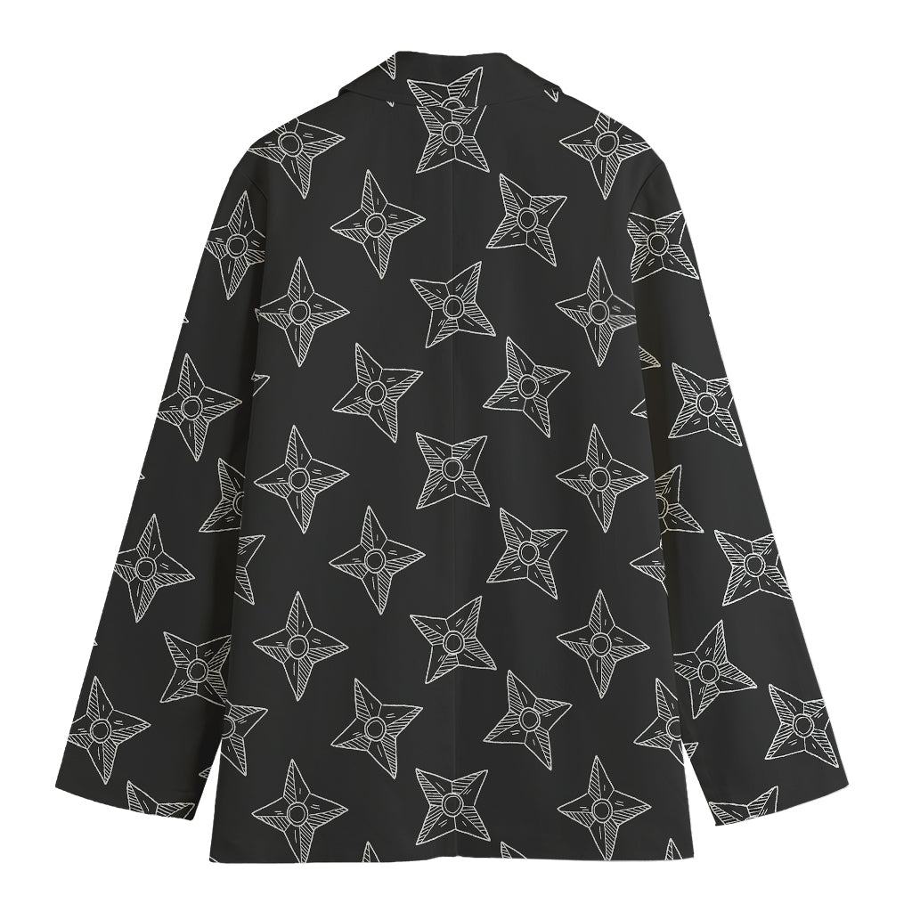 Ninja Weapon Pattern Print Women's Cotton Blazer