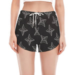 Ninja Weapon Pattern Print Women's Split Running Shorts