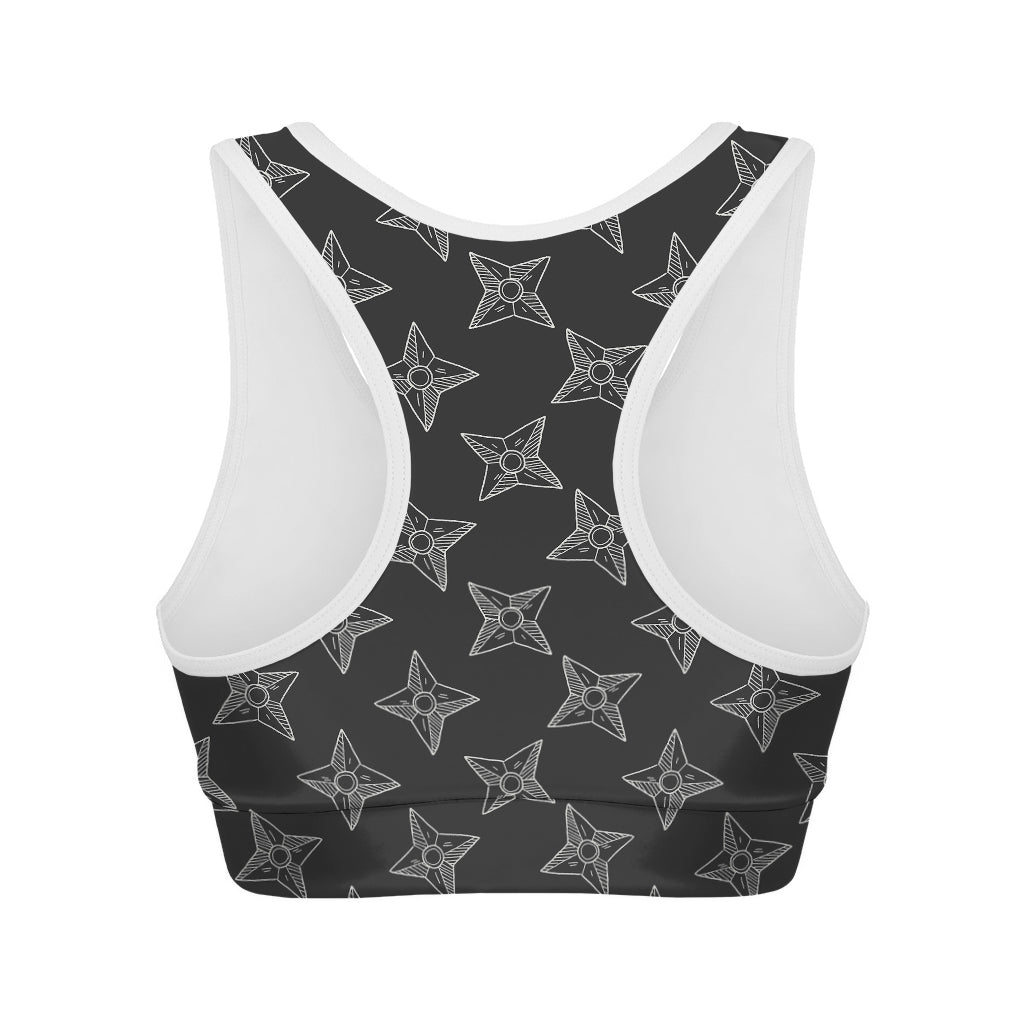 Ninja Weapon Pattern Print Women's Sports Bra