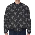 Ninja Weapon Pattern Print Zip Sleeve Bomber Jacket