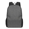 Noisy Windowpane Pattern Print 17 Inch Backpack