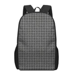 Noisy Windowpane Pattern Print 17 Inch Backpack
