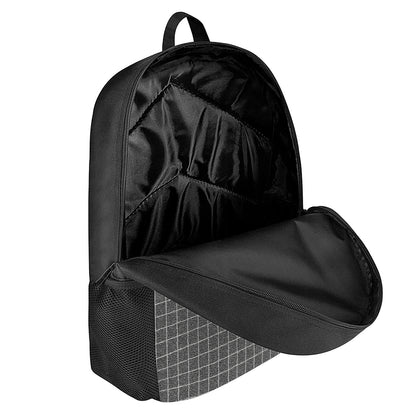 Noisy Windowpane Pattern Print 17 Inch Backpack