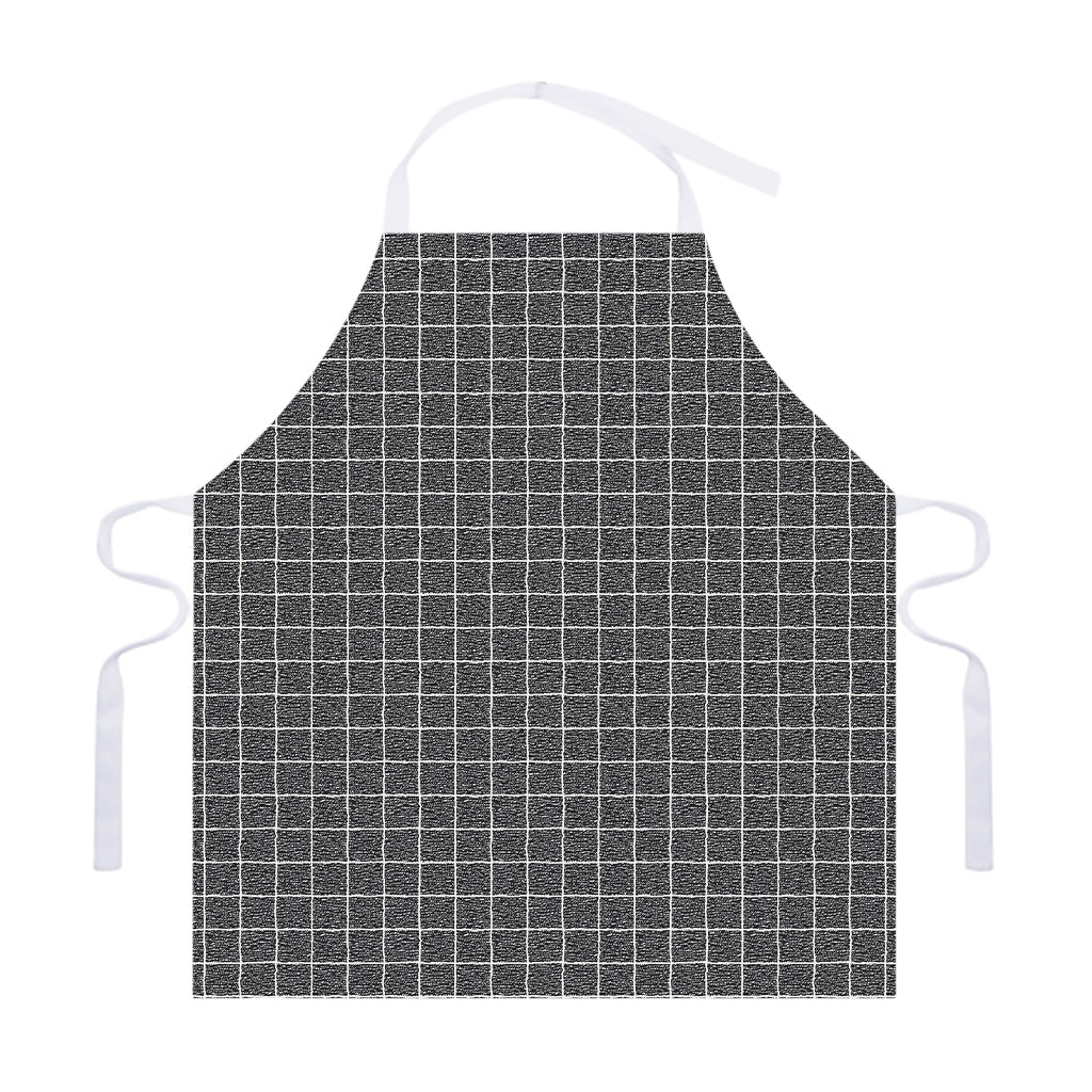 Noisy Windowpane Pattern Print Adjustable Apron