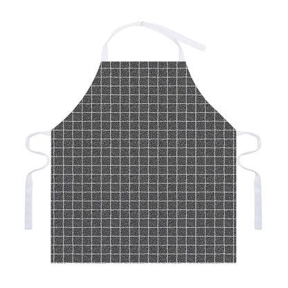 Noisy Windowpane Pattern Print Adjustable Apron