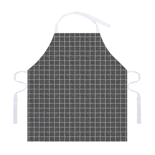 Noisy Windowpane Pattern Print Adjustable Apron