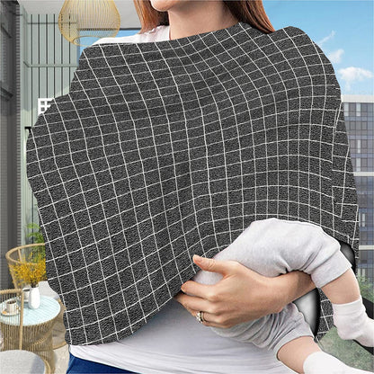 Noisy Windowpane Pattern Print Baby Seat Cover