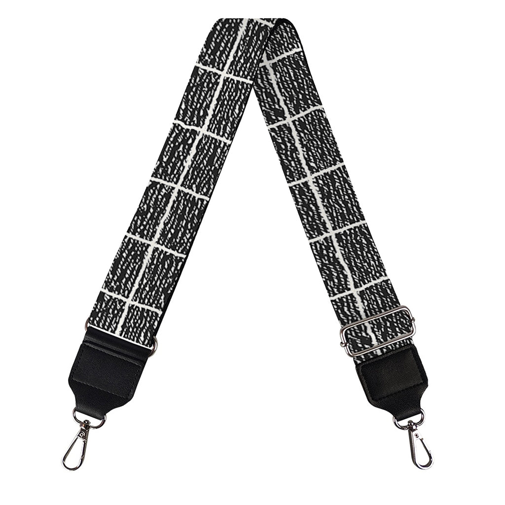 Noisy Windowpane Pattern Print Bag Strap