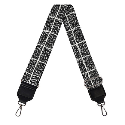 Noisy Windowpane Pattern Print Bag Strap