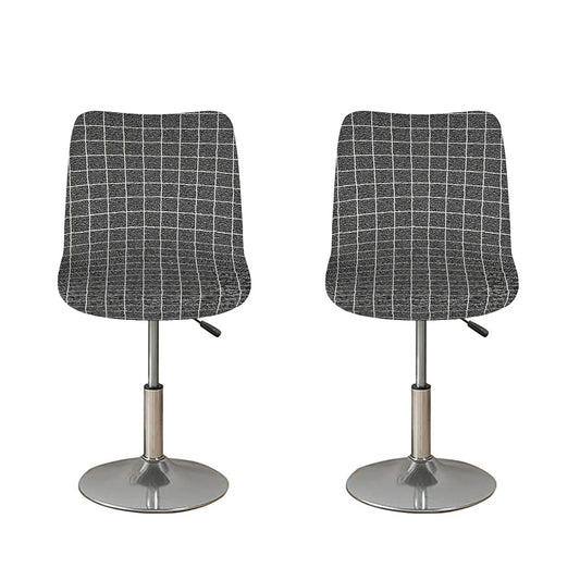 Noisy Windowpane Pattern Print Bar Stool Covers