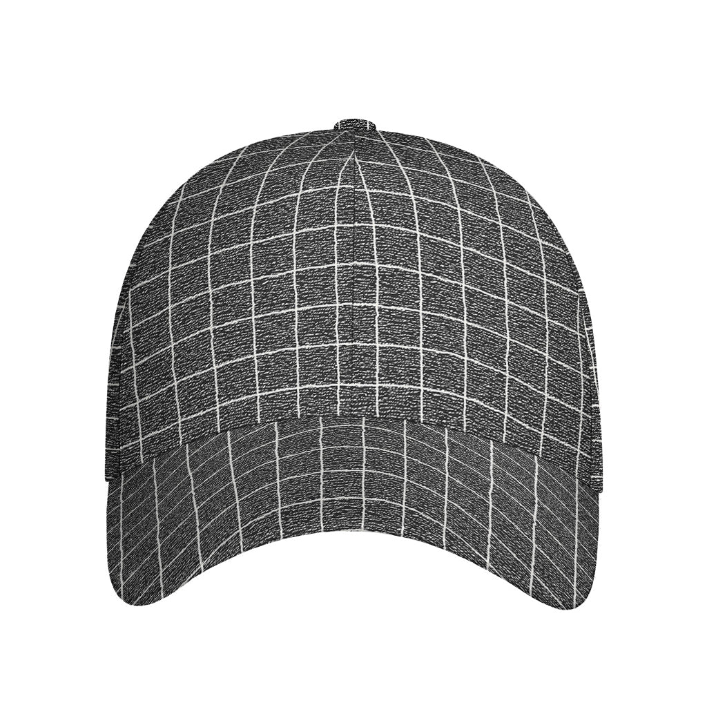 Noisy Windowpane Pattern Print Baseball Cap