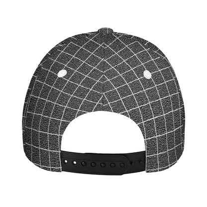 Noisy Windowpane Pattern Print Baseball Cap