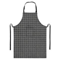 Noisy Windowpane Pattern Print Bib Apron With Pocket