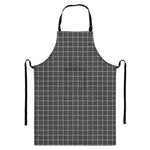 Noisy Windowpane Pattern Print Bib Apron With Pocket