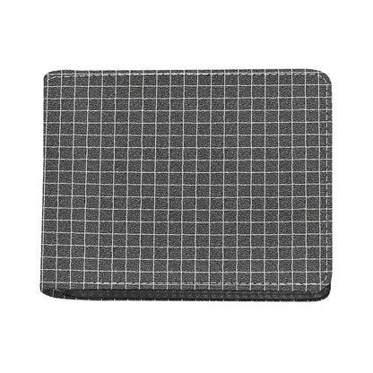 Noisy Windowpane Pattern Print Bifold Wallet