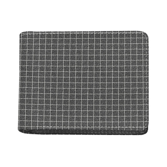 Noisy Windowpane Pattern Print Bifold Wallet