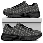 Noisy Windowpane Pattern Print Black Chunky Shoes