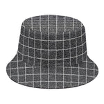 Noisy Windowpane Pattern Print Bucket Hat