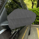 Noisy Windowpane Pattern Print Car Side Mirror Covers